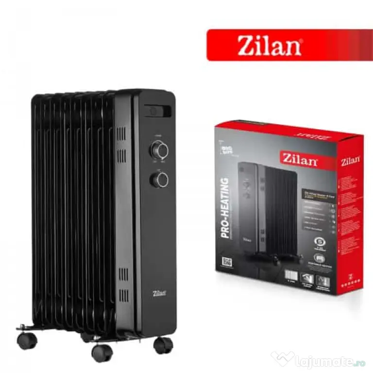 Calorifer electric cu 9 elementi, putere 2000W, termostat reglabil ZILAN / ZLN8443