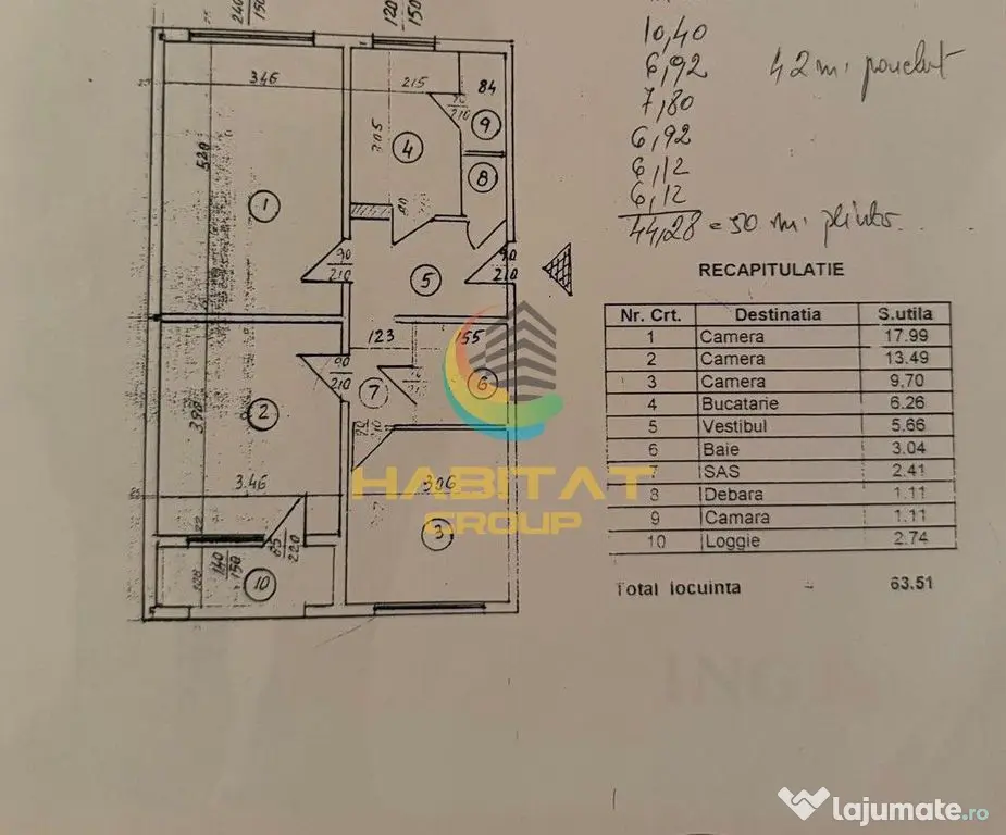 Vanzare Apartament Decomandat 3 Camere 63.51mp Brancoveanu - Bucuresti (Bucuresti-Ilfov)