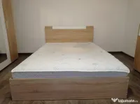 Pat dormitor cu saltea ortopedica pe retea 