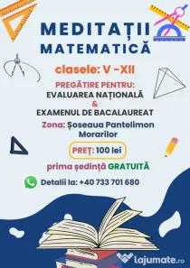 Meditații Matematică V-XII | BAC & Evaluare | Prima ședință gratuită