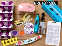 Set Unghii Freza Lampa gel Tipsuri șabloane sclipici