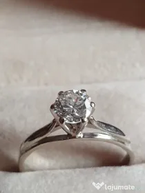 Inel logodna solitaire 18k diamant natural urias 0,74ct VS – H