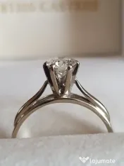 Inel logodna solitaire 18k diamant natural urias 0,74ct VS – H