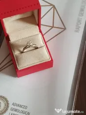 Inel logodna solitaire 18k diamant natural urias 0,74ct VS – H
