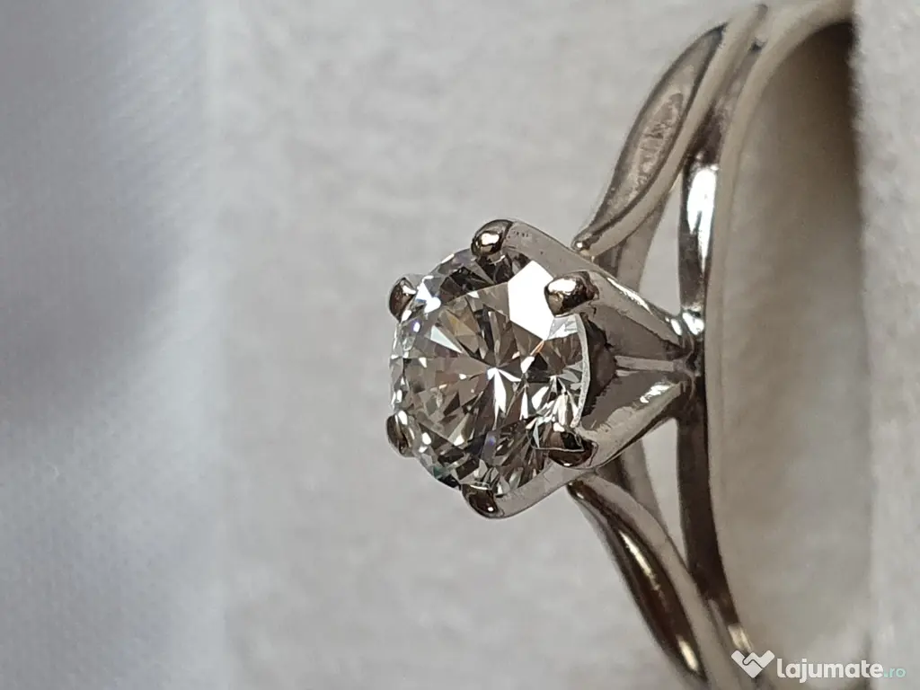 Inel logodna solitaire 18k diamant natural urias 0,74ct VS – H
