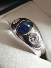 Ghiul Gypsy vintage superb de colectie aur masiv cu safir si diamante naturale