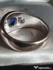 Ghiul Gypsy vintage superb de colectie aur masiv cu safir si diamante naturale