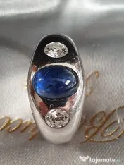 Ghiul Gypsy vintage superb de colectie aur masiv cu safir si diamante naturale