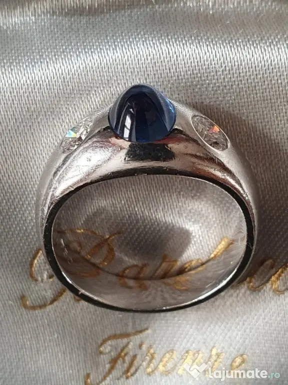 Ghiul Gypsy vintage superb de colectie aur masiv cu safir si diamante naturale
