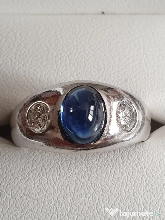 Ghiul Gypsy vintage superb de colectie aur masiv cu safir si diamante naturale