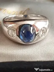 Ghiul Gypsy vintage superb de colectie aur masiv cu safir si diamante naturale