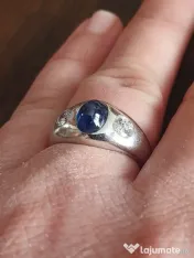 Ghiul Gypsy vintage superb de colectie aur masiv cu safir si diamante naturale