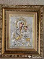 Icoana Maicii Domnului Portărița din Iviron ARGINTATA Relief