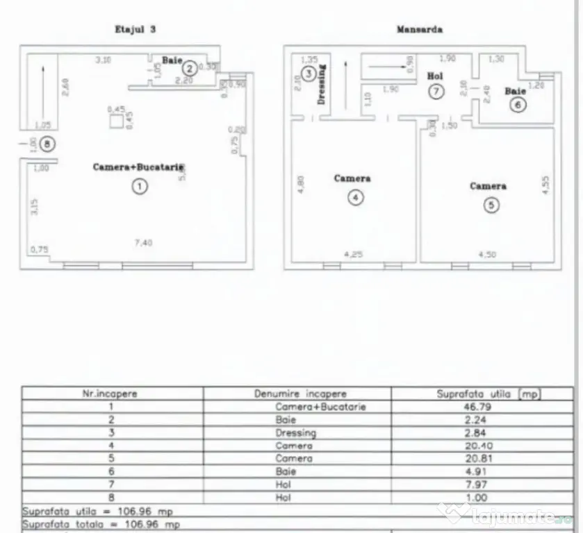 Apartament 3 camere - 107 mp - confort pe 2 niveluri - Timis - Timisoara (Timis)