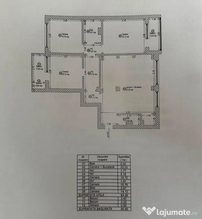 Apartament cu 4 camere, 84 mp utili + 2 balcoane - Gheorghe - Timisoara (Timis)
