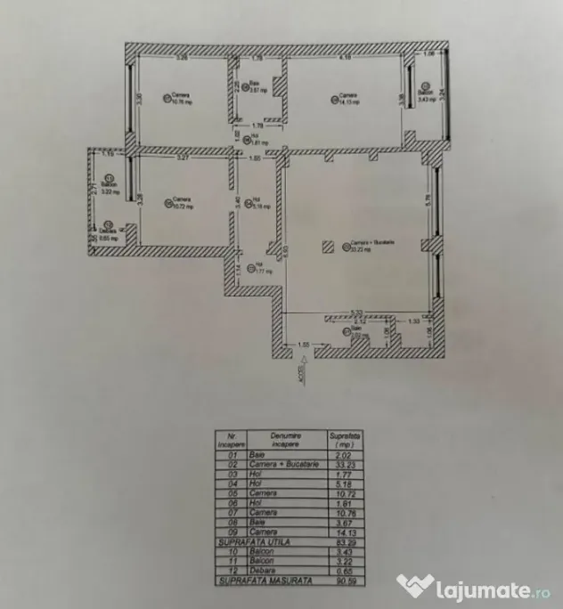 Apartament cu 4 camere, 84 mp utili + 2 balcoane - Gheorghe - Timisoara (Timis)