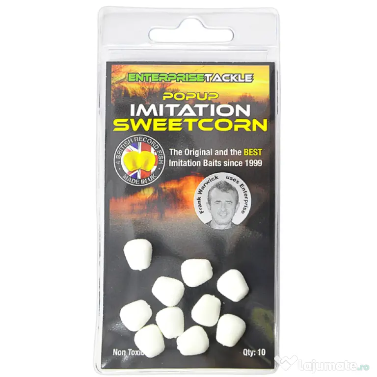 ENTERPRISE TACKLE POPUP SWEETCORN WHITE UNFLAVOURED 10buc.