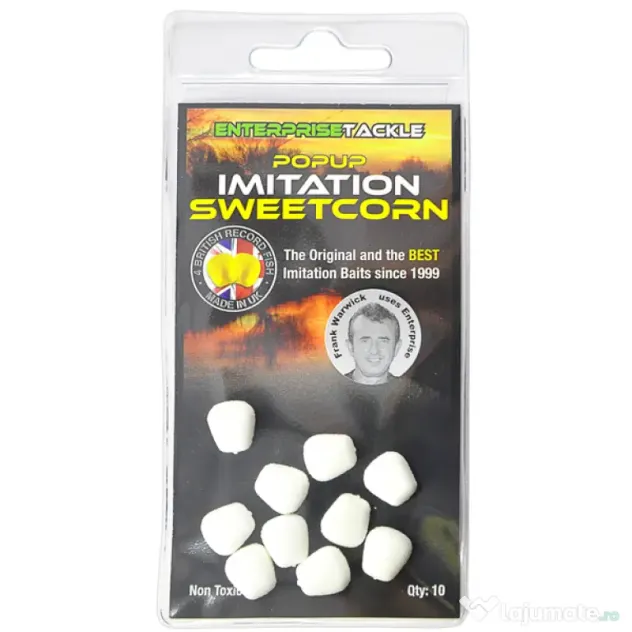 ENTERPRISE TACKLE POPUP SWEETCORN WHITE UNFLAVOURED 10buc.