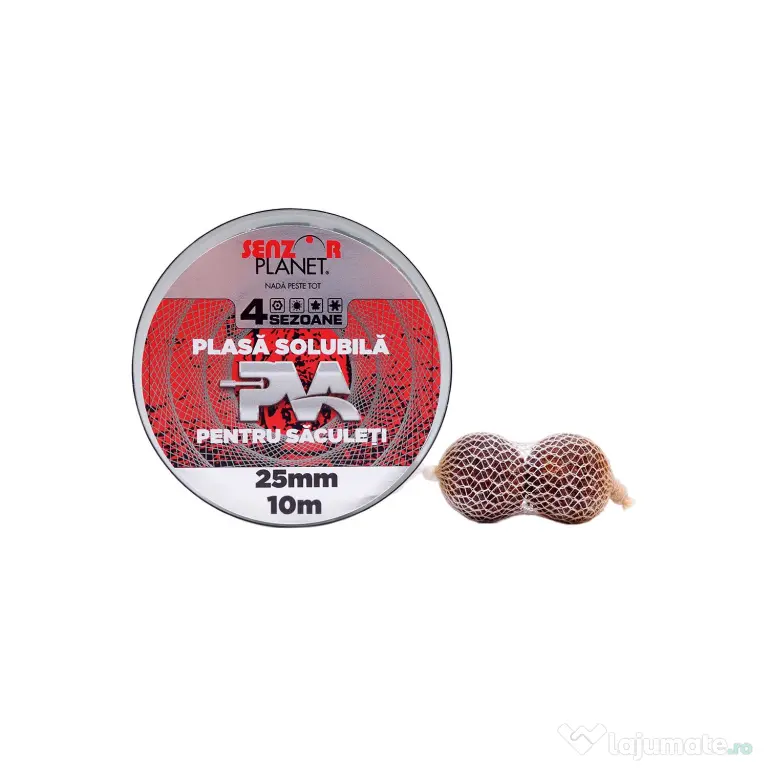 SENZOR PLANET REZERVA PVA SENZOR PLASA SOLUBILA SLOW MELT 25mm PENTRU SACULETI, 10m