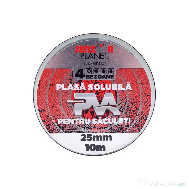 SENZOR PLANET REZERVA PVA SENZOR PLASA SOLUBILA SLOW MELT 25mm PENTRU SACULETI, 10m