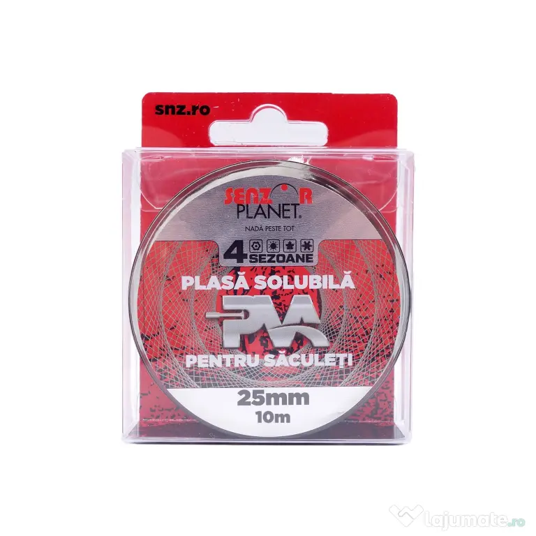 SENZOR PLANET REZERVA PVA SENZOR PLASA SOLUBILA SLOW MELT 25mm PENTRU SACULETI, 10m