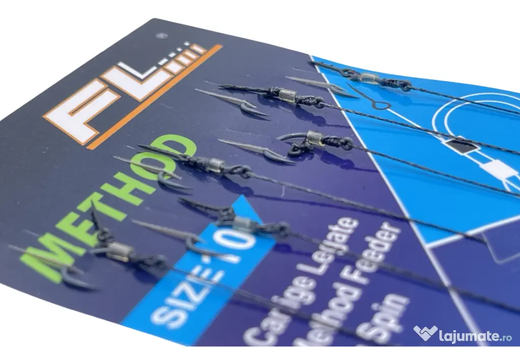 FL SET RIGURI FL METHOD FEEDER CU SPIN 7mm, CARLIG METHOD FARA BARBETA, 6buc Nr. 8