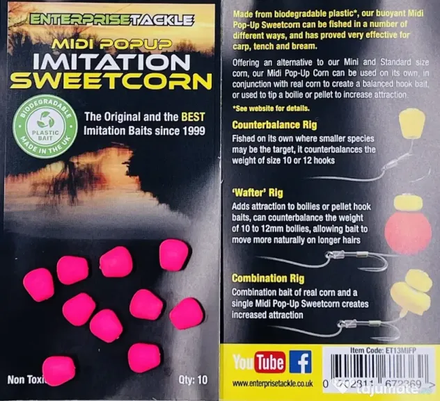ENTERPRISE TACKLE MIDI POPUP SWEETCORN FLUORO PINK 10buc.