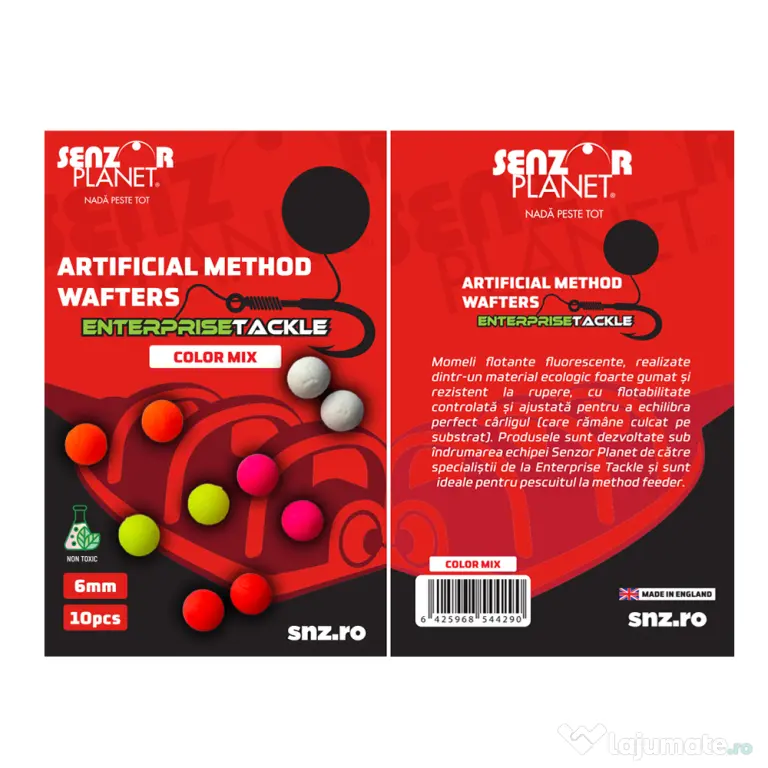 SENZOR PLANET ARTIFICIAL METHOD WAFTERS ENTERPRISE TACKLE FLUO MIXED COLORS 6mm