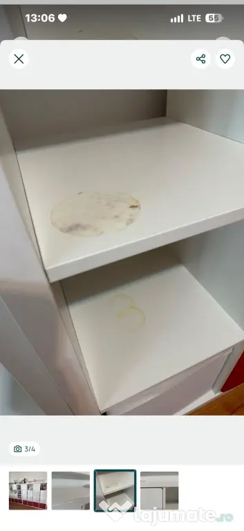2 kallax Ikea albe +5usi +19cutii textile