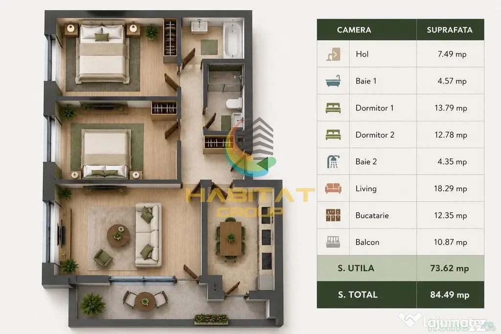 Apartament 3 camere - zona Pallady - Bucuresti (Bucuresti-Ilfov)
