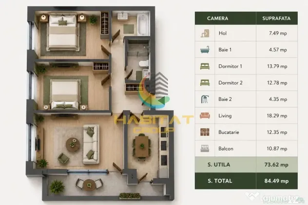 Apartament 3 camere - zona Pallady - Bucuresti (Bucuresti-Ilfov)