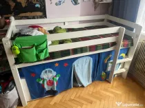 Pat înălțat pentru copii 90×200 cm – stare foarte bună