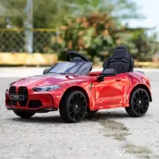 Masinuta electrica Bmw M4 2x45W 12V 7Ah cu roti moi scaun tapitat, culoare rosie