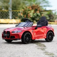 Masinuta electrica Bmw M4 2x45W 12V 7Ah cu roti moi scaun tapitat, culoare rosie 