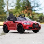 Masinuta electrica Bmw M4 2x45W 12V 7Ah cu roti moi scaun tapitat, culoare rosie