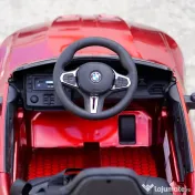 Masinuta electrica Bmw M4 2x45W 12V 7Ah cu roti moi scaun tapitat, culoare rosie