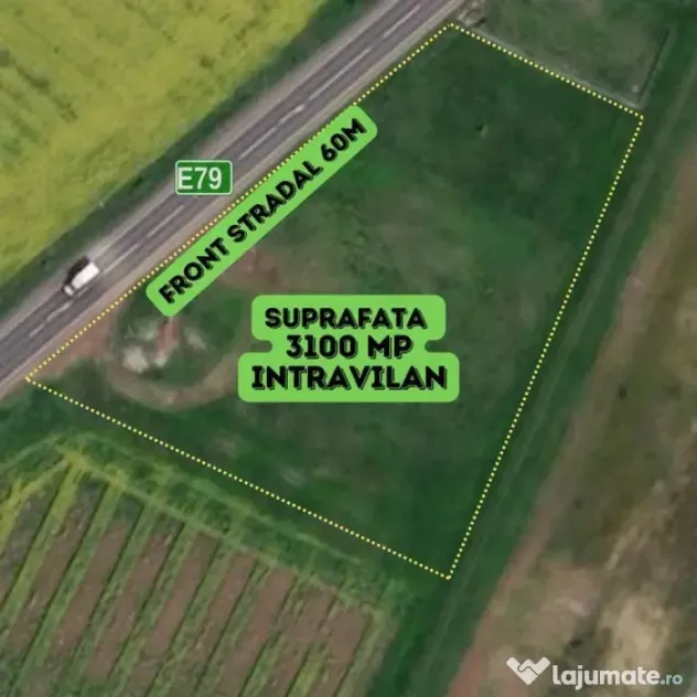 Teren intravilan 3.100 mp | Front 60 m la E79 | Acces rapid - Bacia (Hunedoara)