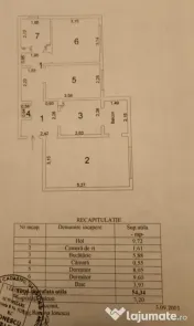 - Apartament 3 camere confort 1 decomandat, Progresu, mobila