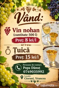 VÂND VIN ȘI ȚUICĂ 