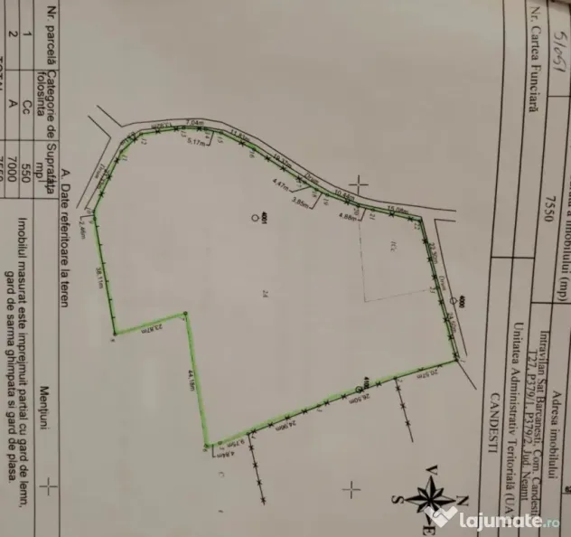 Vand teren intravilan-construibil - 7550 mp Barcanesti/NT - Barcanesti (Neamt)