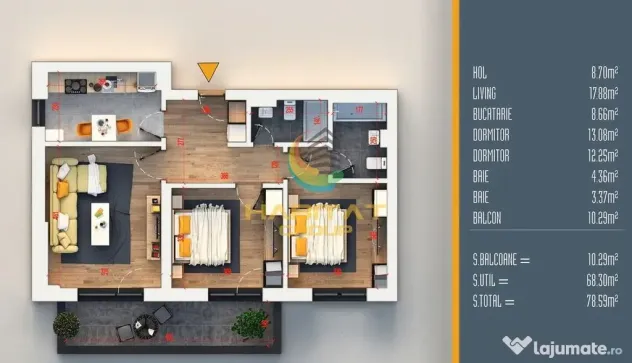 Pallady 3 camere decomandat 79 mp ideal pentru familia Dvs. - Bucuresti (Bucuresti-Ilfov)