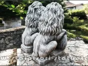 Statuetă leu cu blazon, din beton, model S2. 