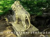 Statuetă leu mare în picioare, auriu antichizat, model S33. 