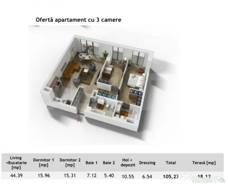 Apartament 3 camere ,97 mp, zona Centrala in cel mai exclusi - Cluj-Napoca (Cluj)