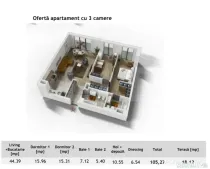 Apartament 3 camere ,97 mp, zona Centrala in cel mai exclusi