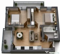 Apartament modern, semifinisat, cu 3 camere, in Apahida