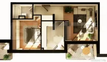 Apartament 1 camera, 37 mp, constructie noua, zona Dunarii