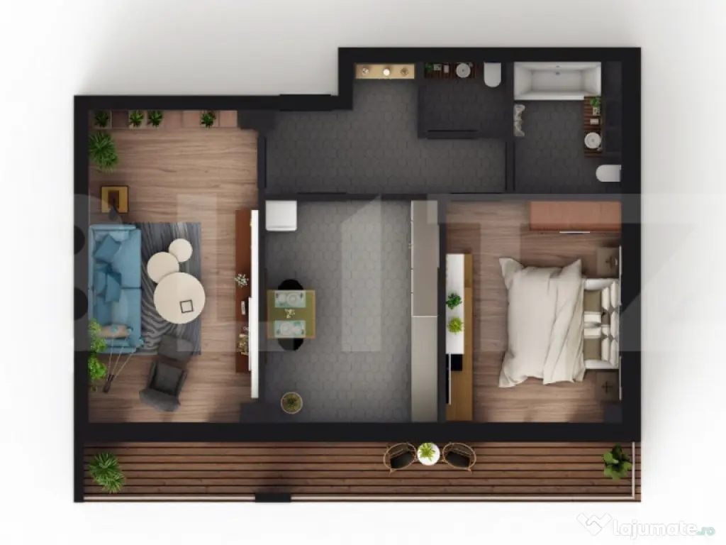 Apartament de 2 camere, etaj intermediar, zona Visani