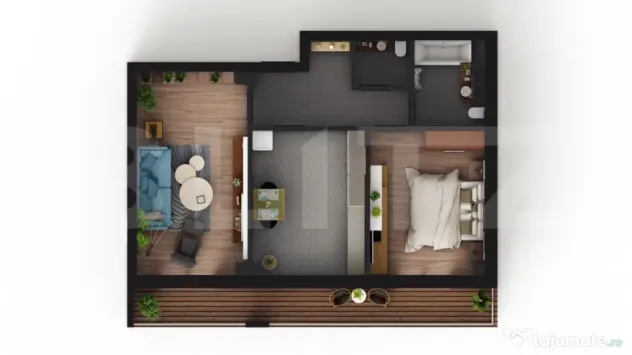 Apartament de 2 camere, etaj intermediar, zona Visani