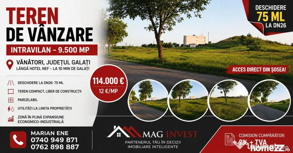 Vânzare teren intravilan – 9.500 mp, DN26 -Padurea Gar...